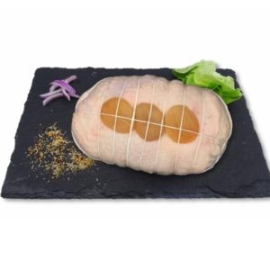 Rôti de chapon farce foie gras pain d'épice